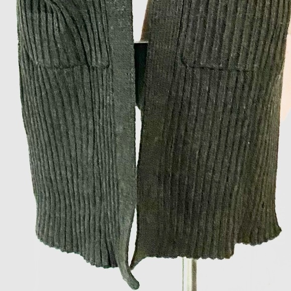 Sadie & Sage, EUC, Distressed Sweater, Open Front,  Charcoal Gray Cardigan, Med - Picture 5 of 14